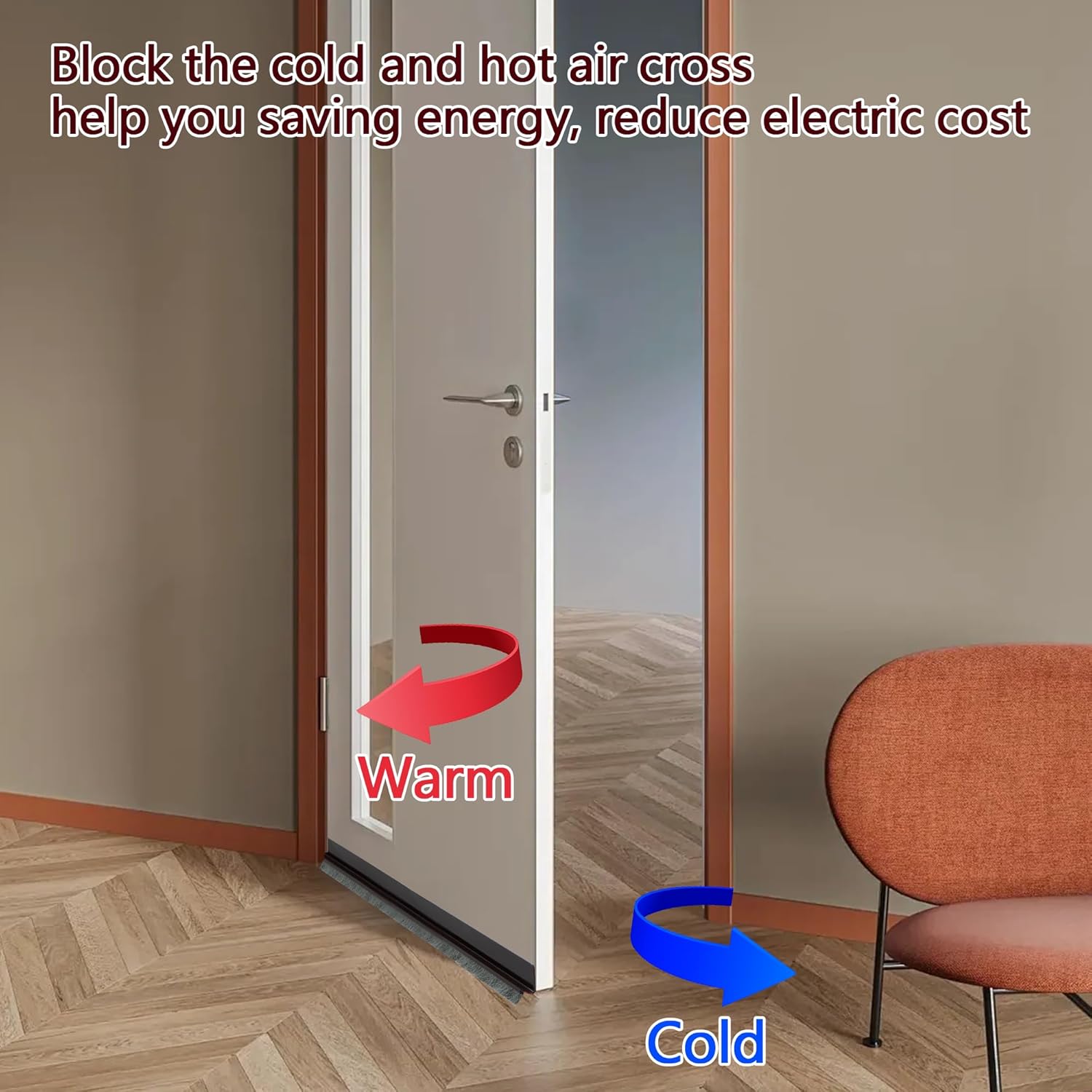 Door Draft Stopper with Brush - 39 Winter Cold Seal