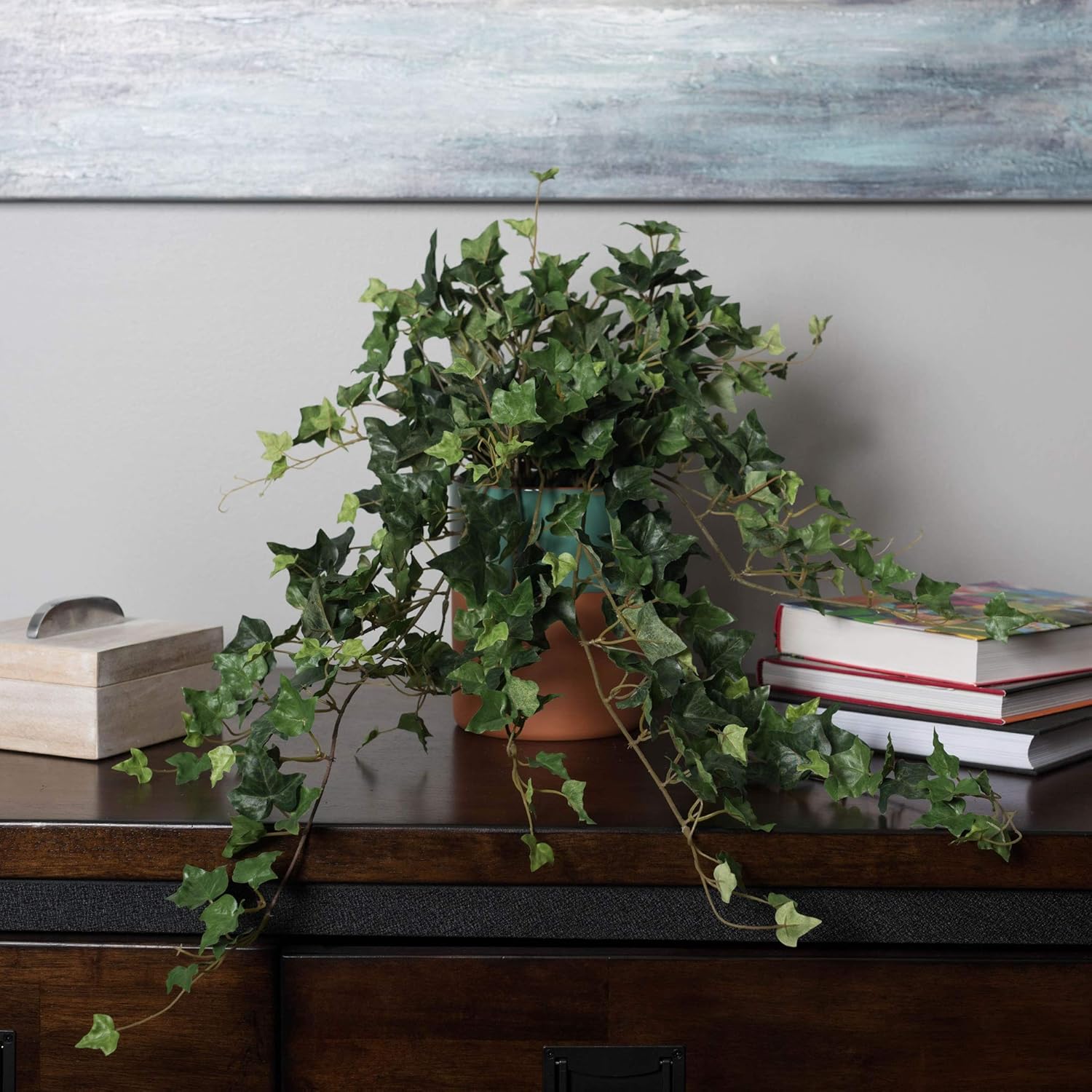 Vickerman 26 Inch Green Mini Ivy Hanging Bush