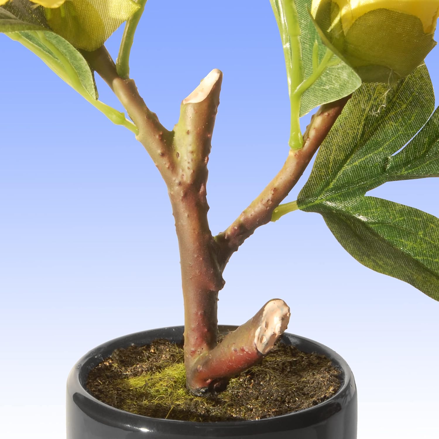 National Tree Artificial Yellow Peony with Ceramic Pot