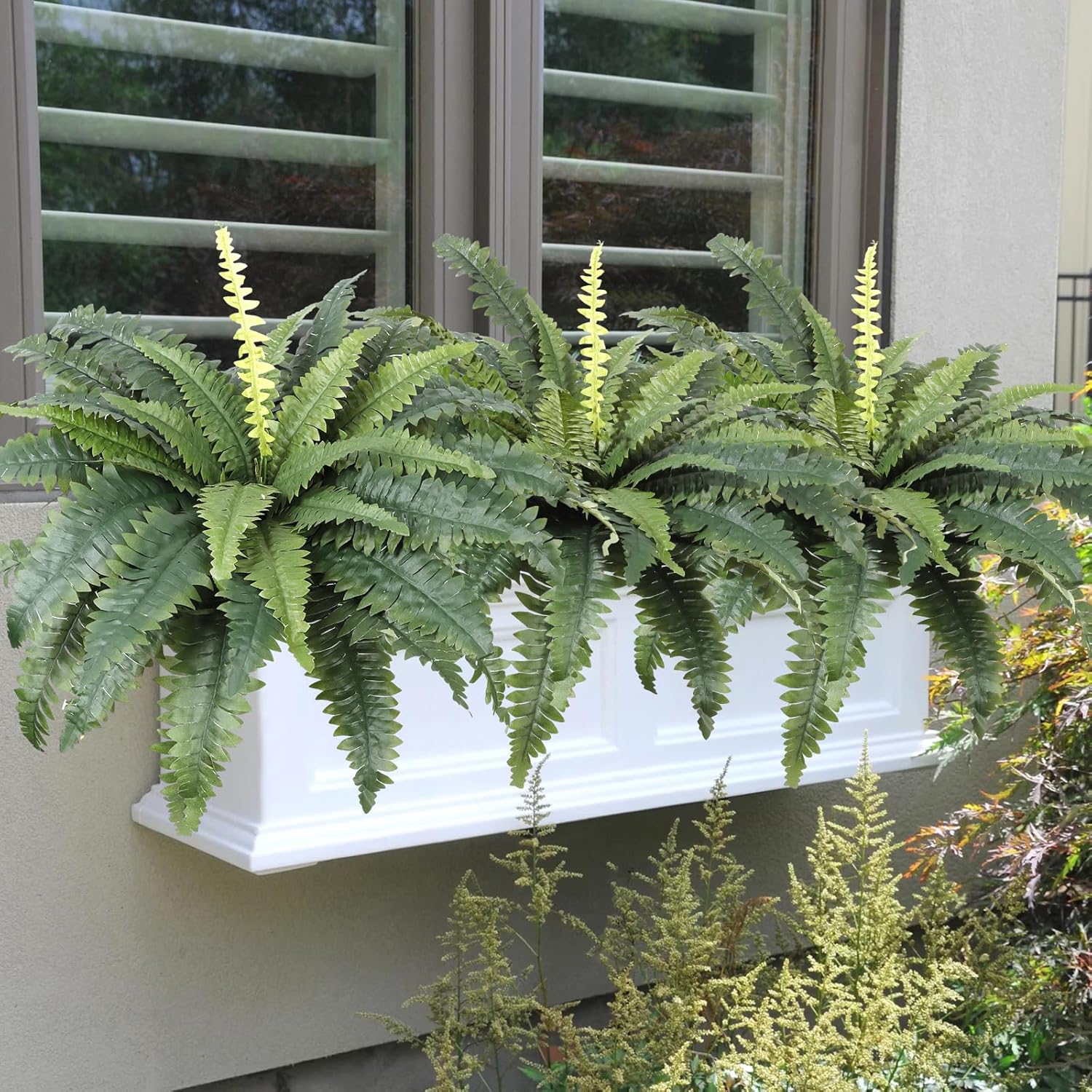 TOCHGREEN Artificial Ferns 2pcs Outdoor Decor 30 Diameter