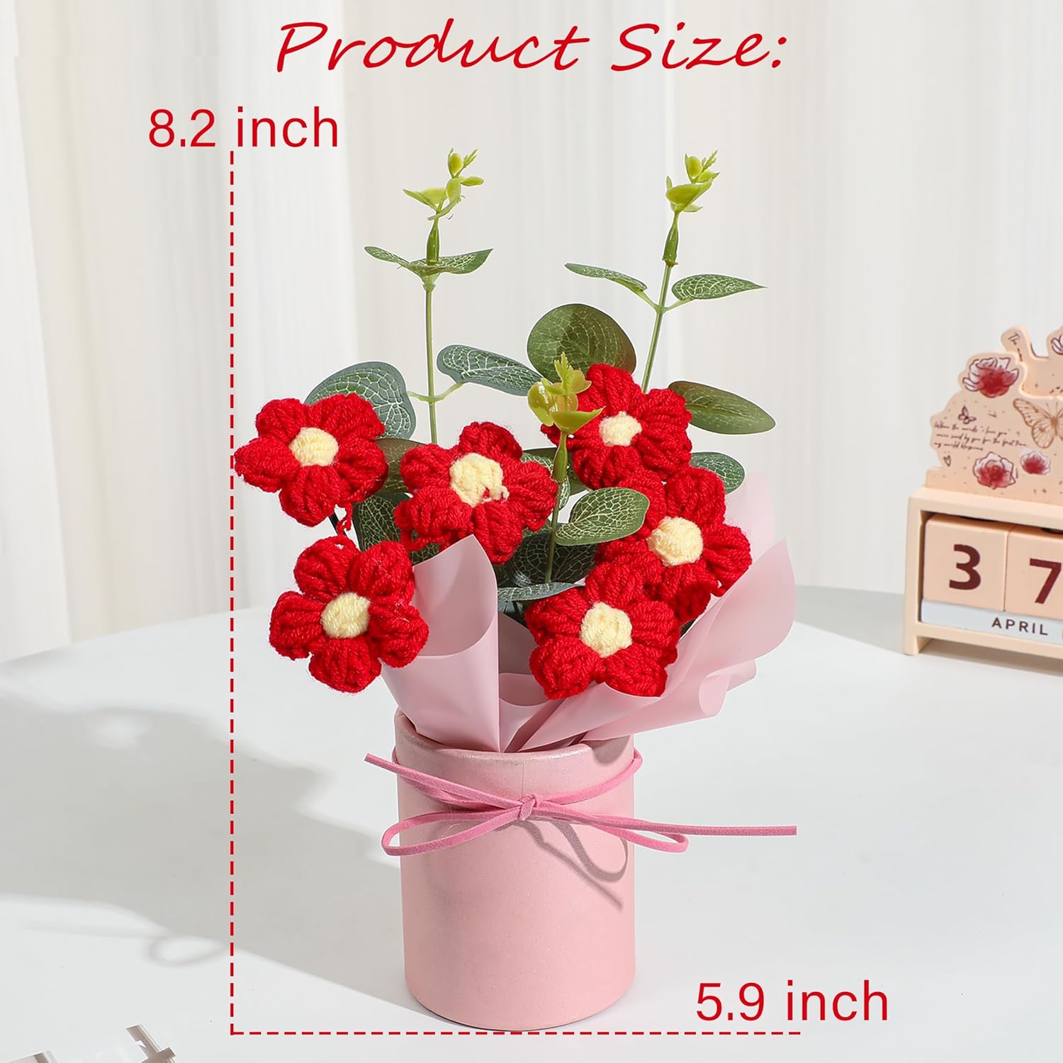 Vynora Crochet Daisy Flowers Bouquet for Mothers Day Gifts