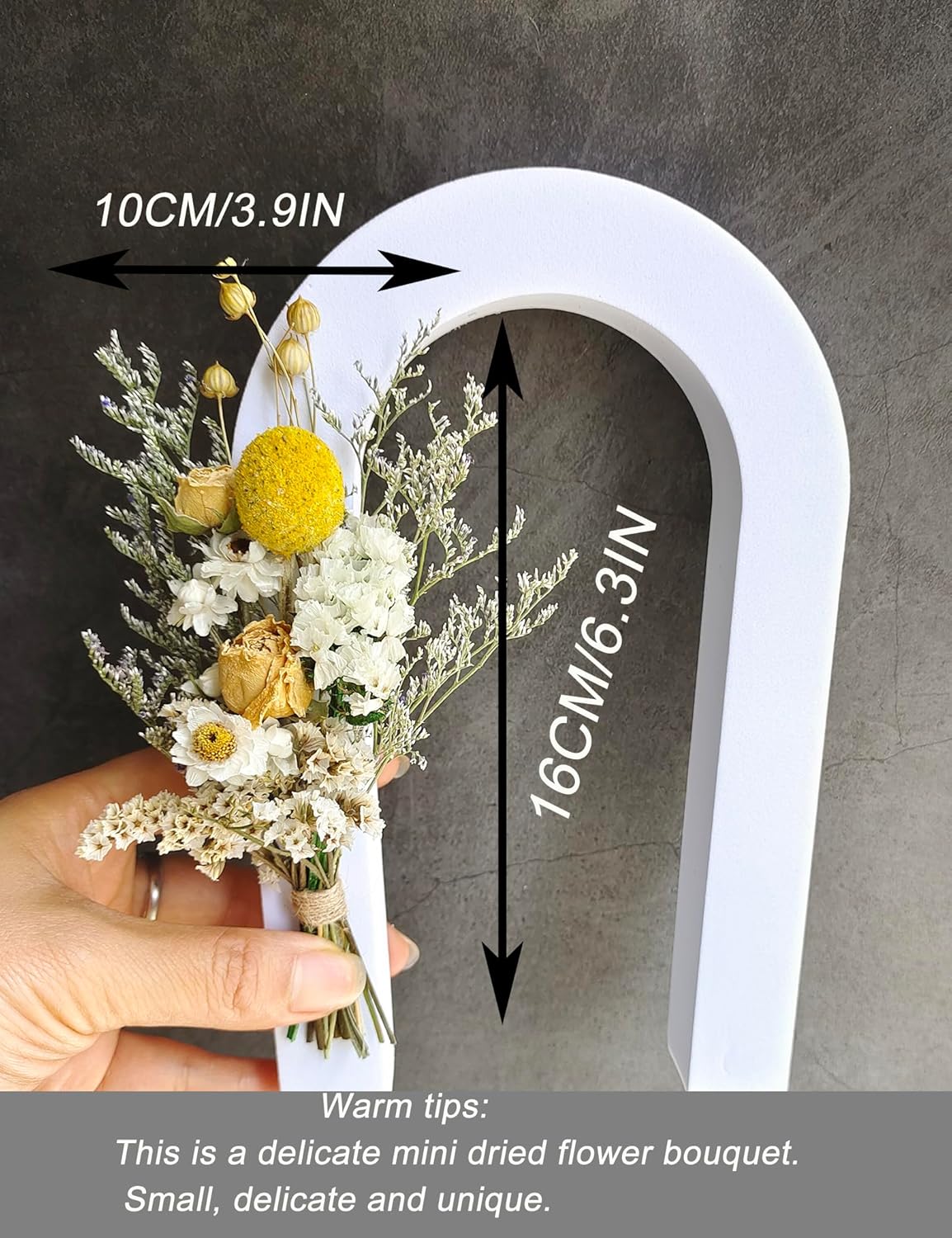 Mini Dried Flower Bouquets Pack of 6 Yellow Cake Flowers
