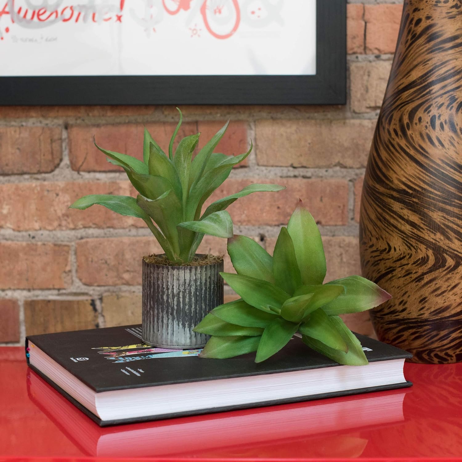 Vickerman Everyday 8 Inch Indoor Artificial Green Agave Stem 3 Pack