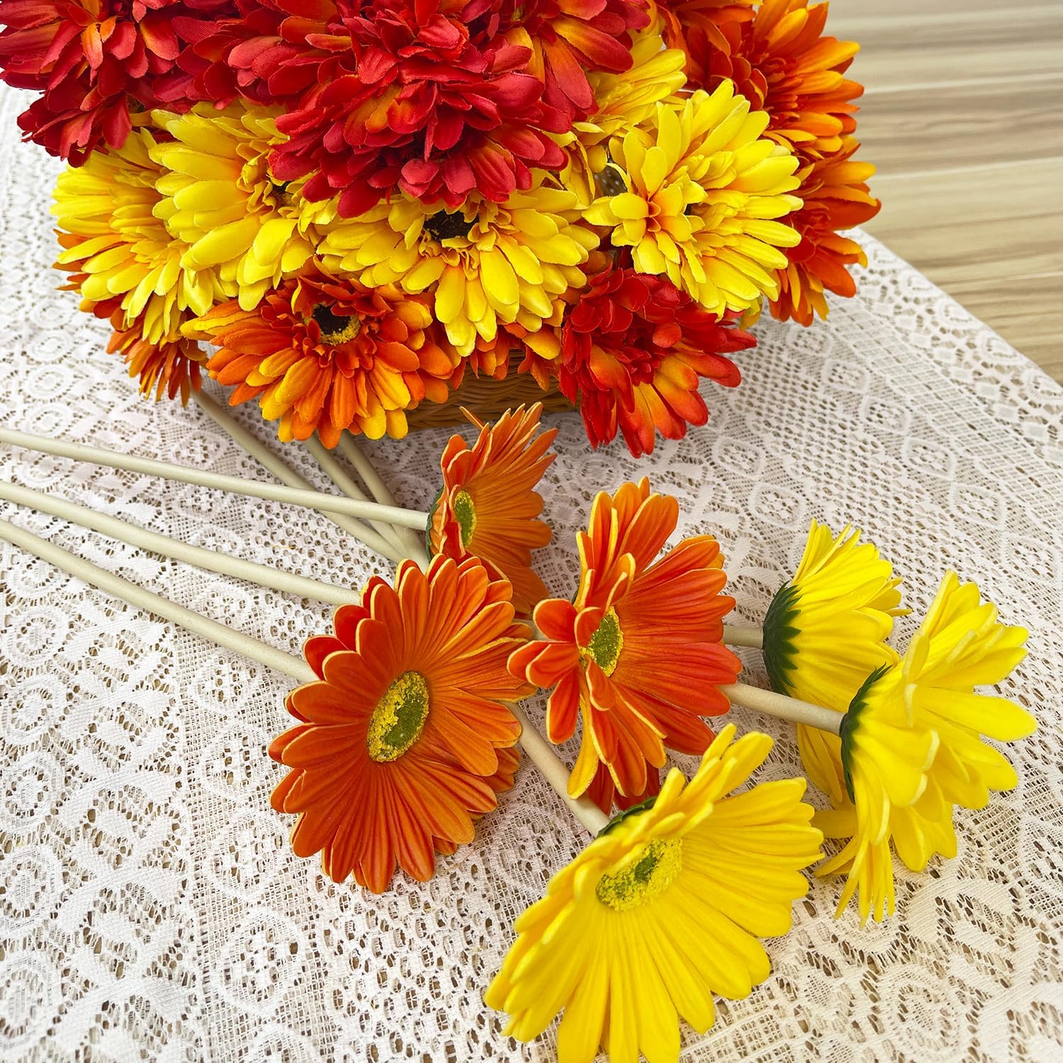 Momiaday 26Pcs Artificial Flowers Bouquets for Home Wedding Decor