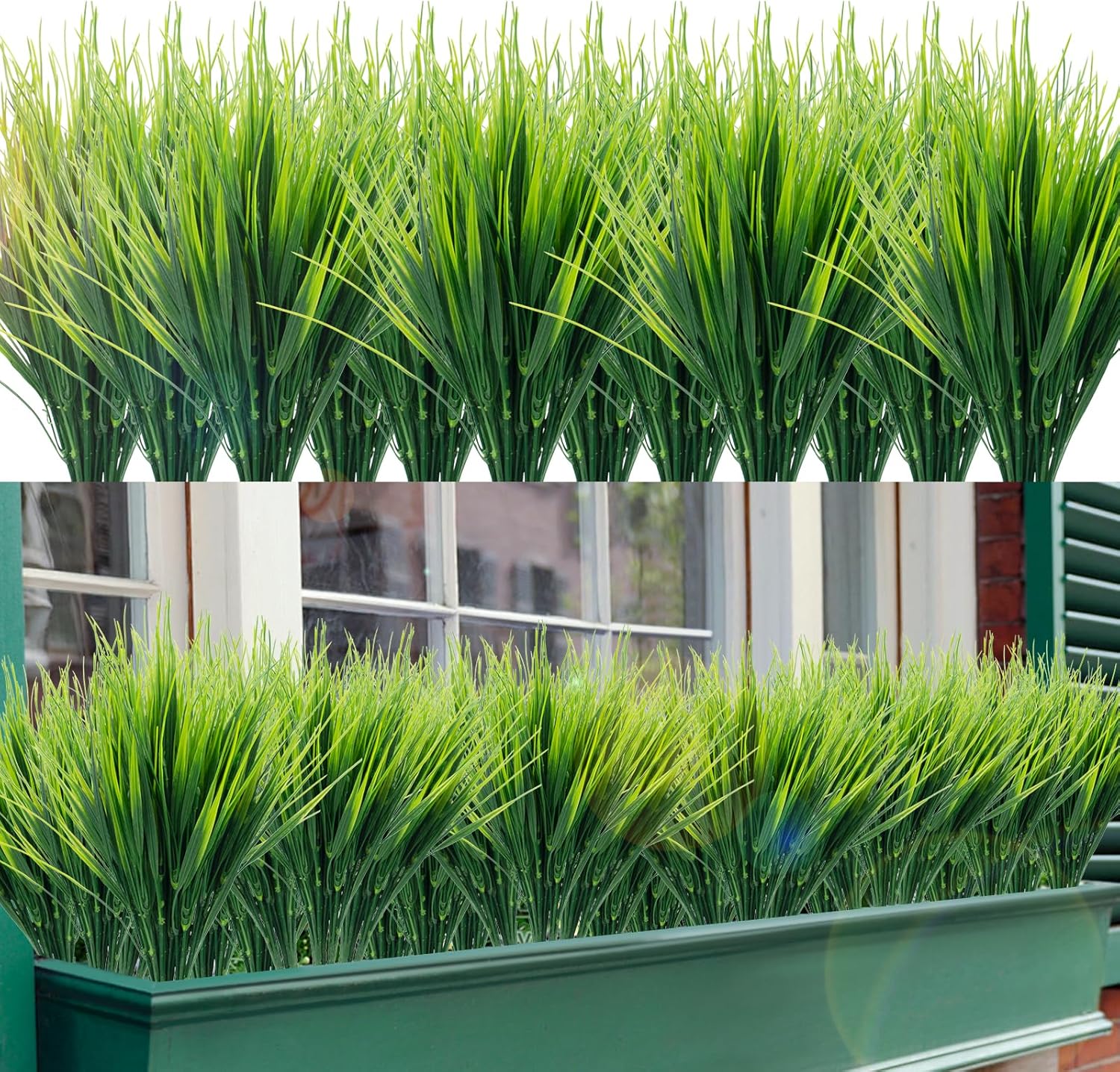 36 Bundles Artificial Wheat Grass UV Resistant Fake Plants for Garden
