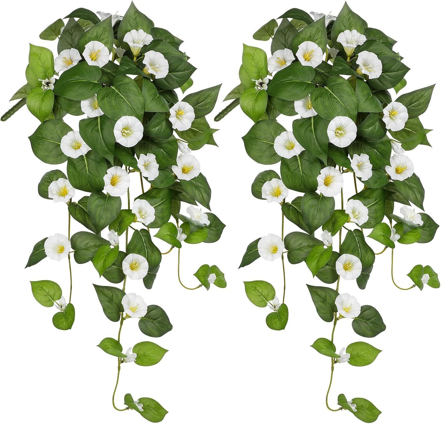 Briful Artificial Hanging Flowers 2 Pack White