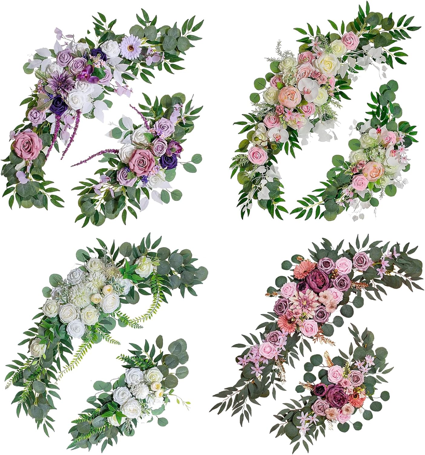 Artificial Wedding Arch Flowers Kit with Draping Fabric