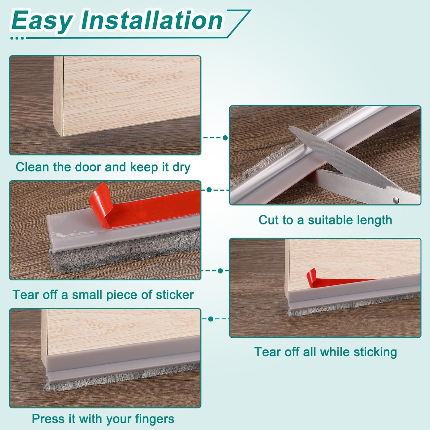 UXCELL 3 Pcs Door Sweep for Bottom of Door Brown