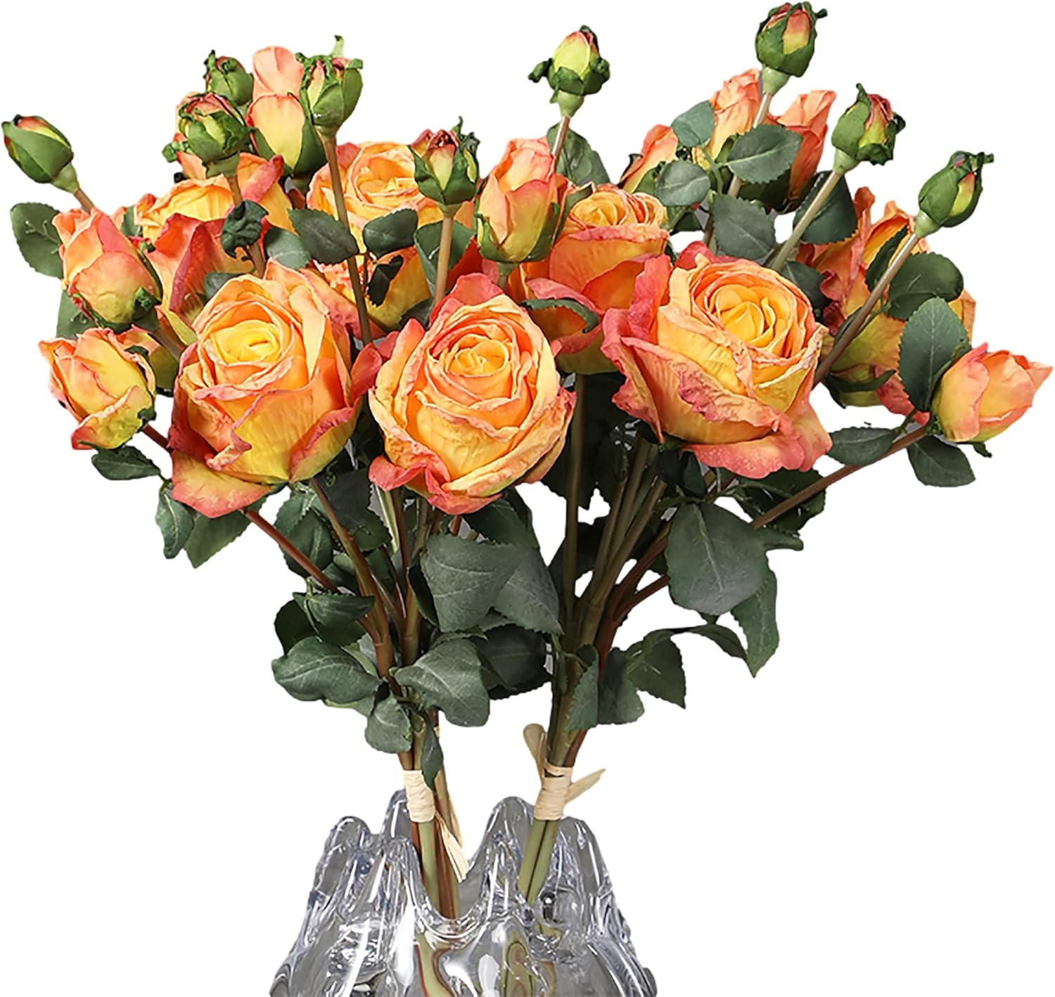 Long Stem Artificial Rose Flower Bunch Faux Decor