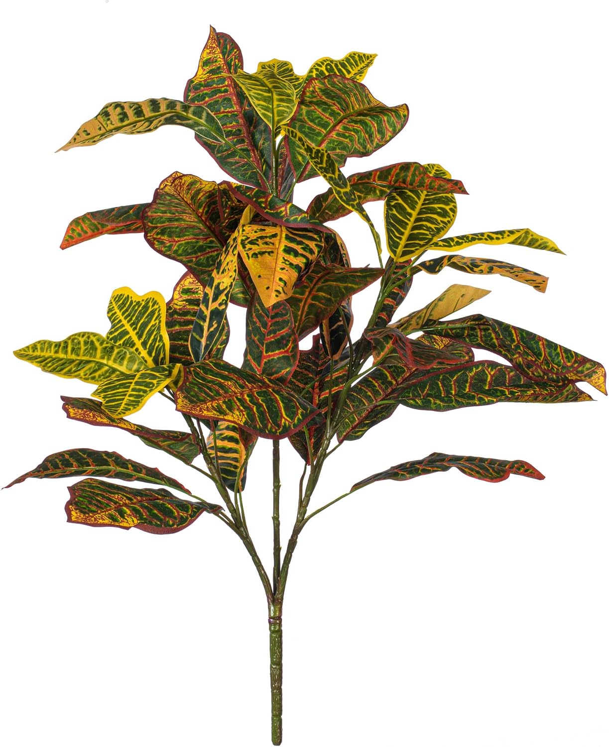 Vickerman 34 Inch Artificial Green and Orange Croton Plant