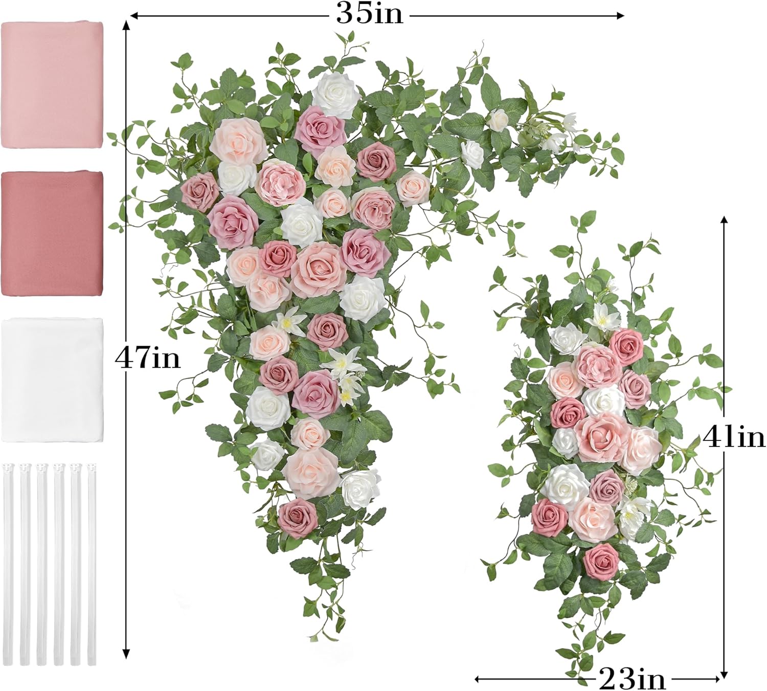 Tings Time Arch Flowers with Drapes Kit Set of 5
