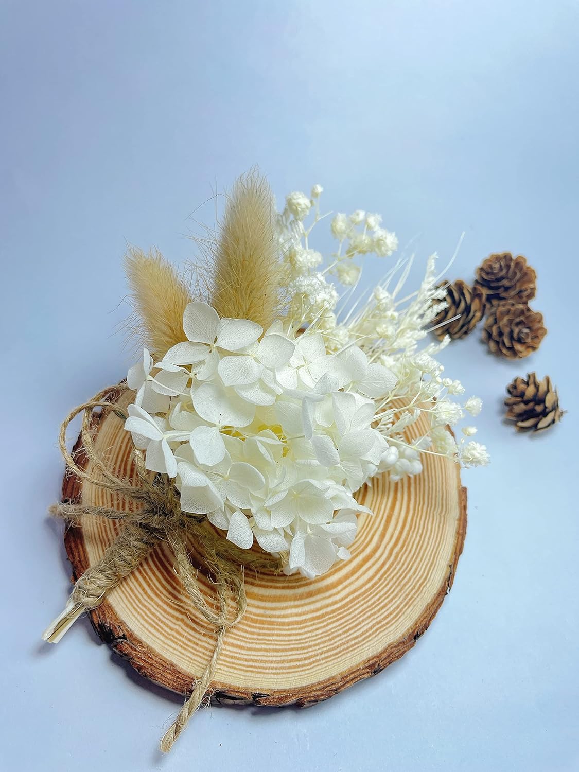 Dried Flower Boutonniere - Ivory Rustic Elegant Design
