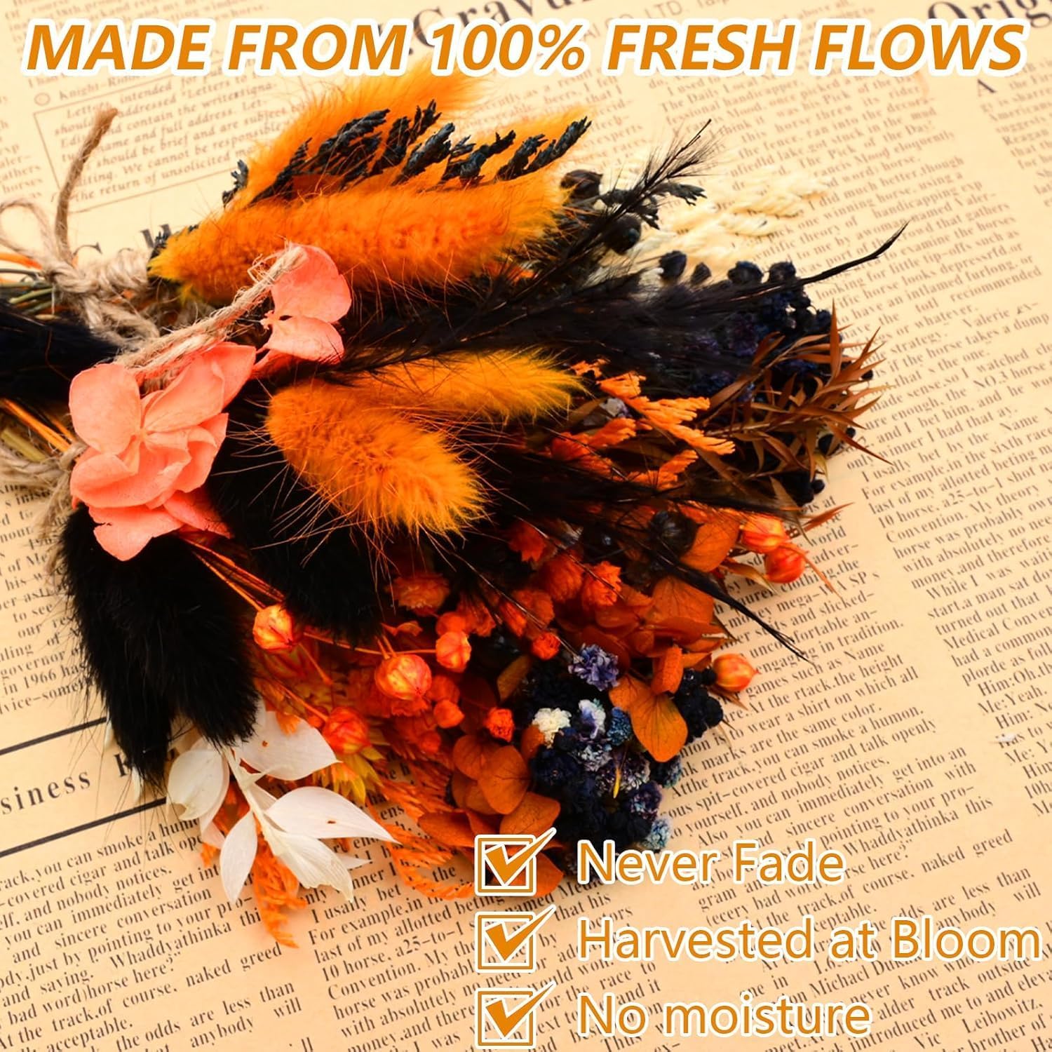VAIPI 10 Pack Dried Flowers Bouquet Fall Decor