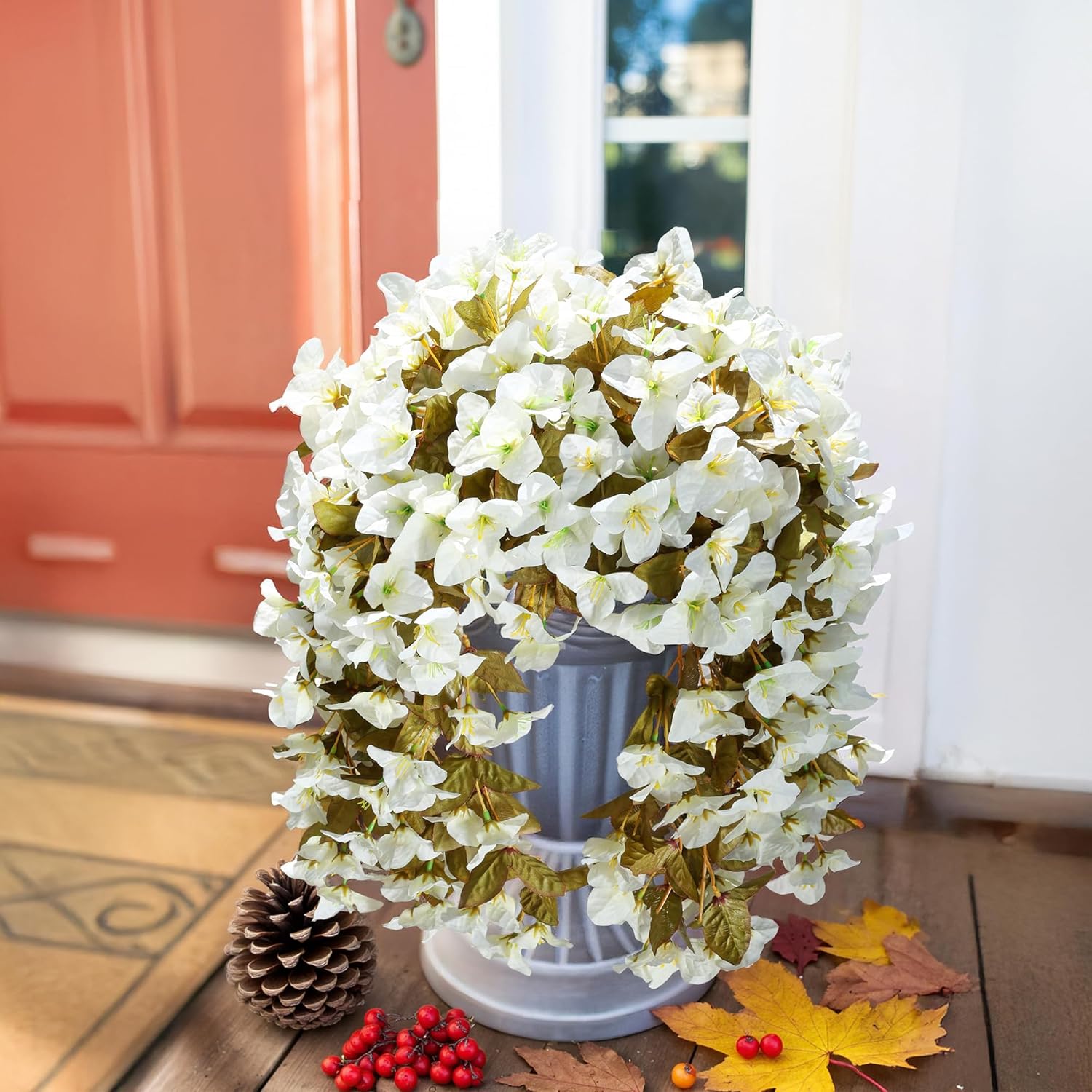 HyeFlora Artificial Bougainvillea Hanging Flowers 2pcs