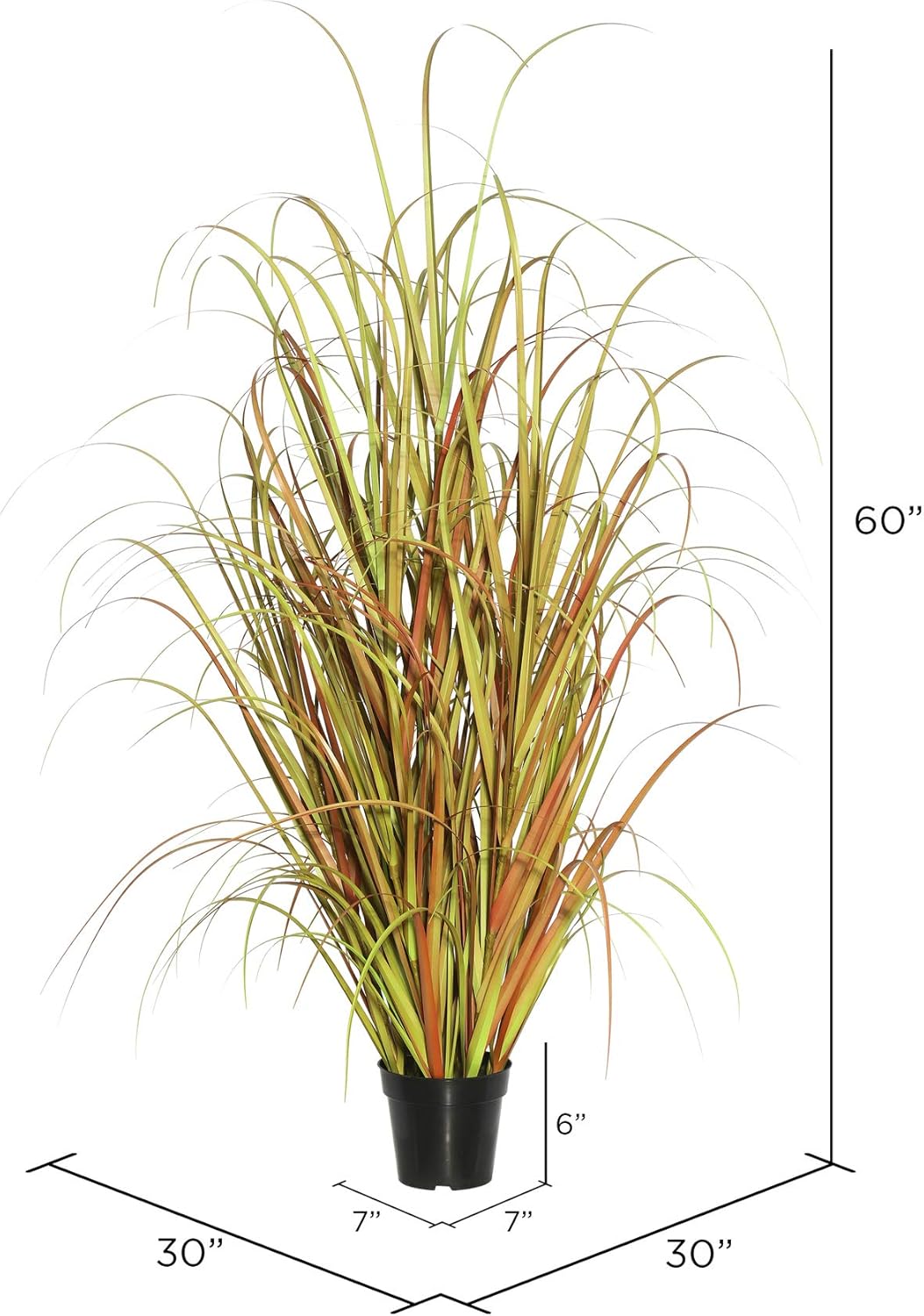 Vickerman 60 Inch Artificial Mixed Brown Grass with Black Pot