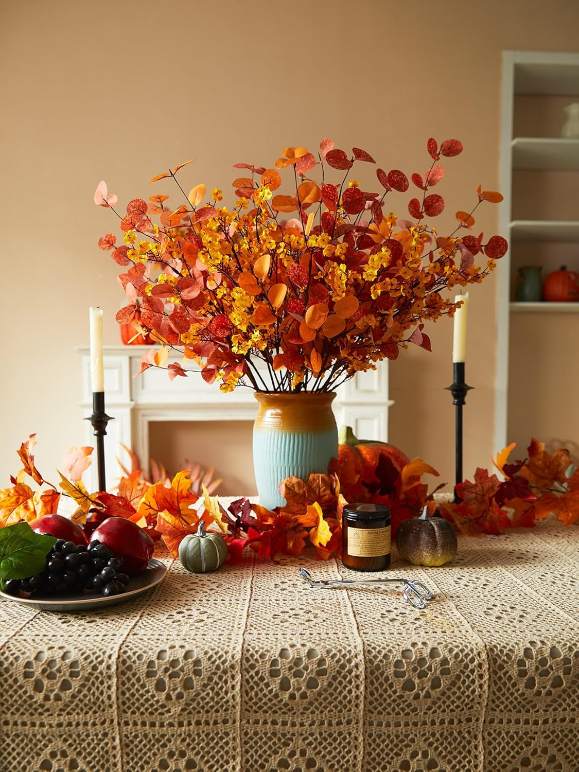 Annas Whimsy 8 Pcs Artificial Fall Plants and Flowers