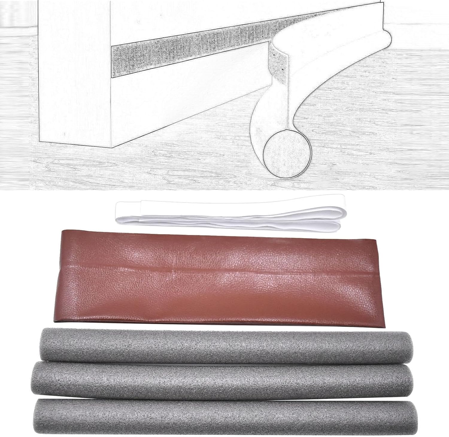 JISADER Door Draft Stopper Dustproof Windproof Waterproof Brown