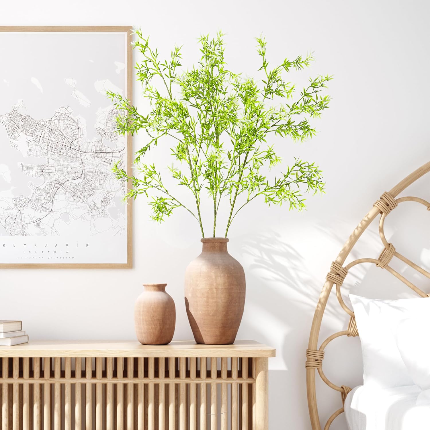 4PCS Artificial Greenery Stems with Flowers for Home Decor