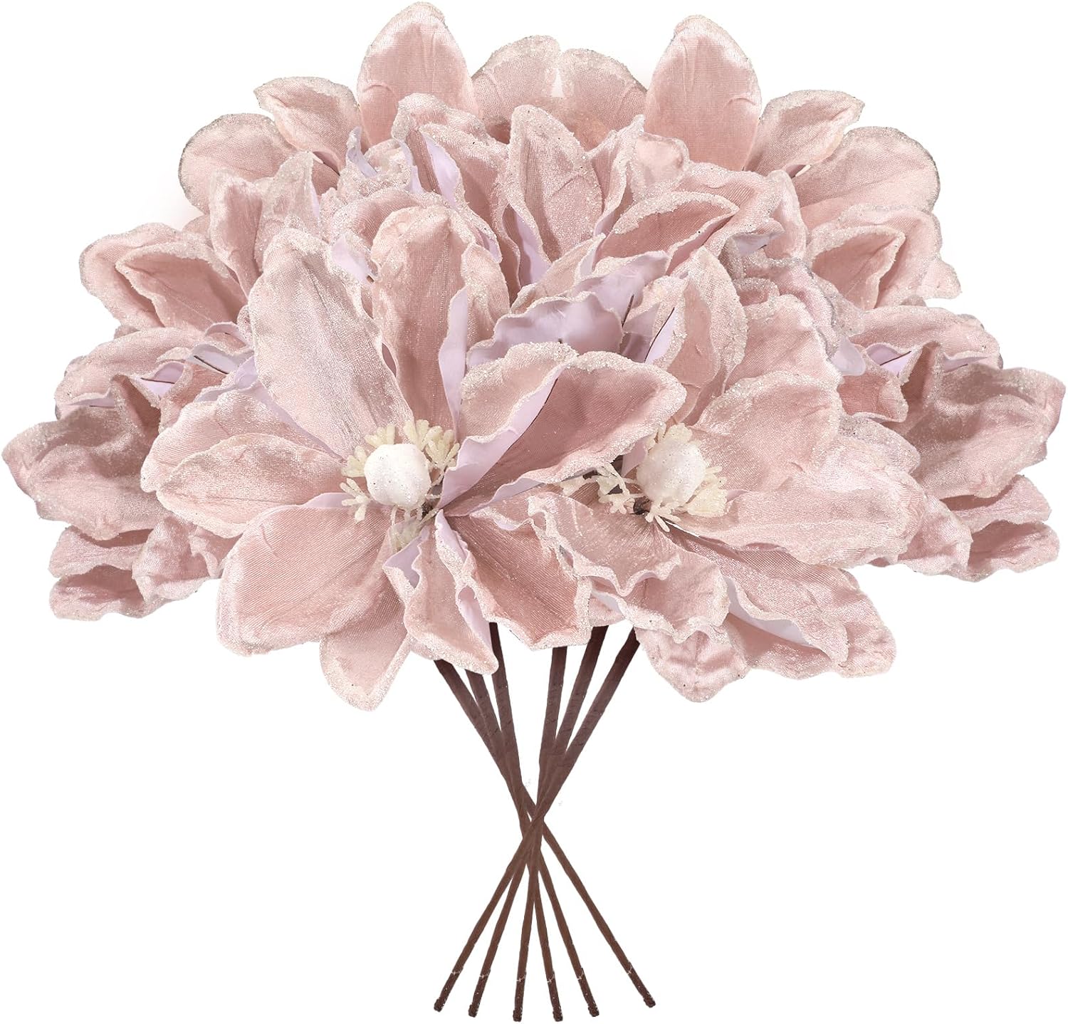 8 Pcs Large Christmas Magnolia Flowers Artificial Decor