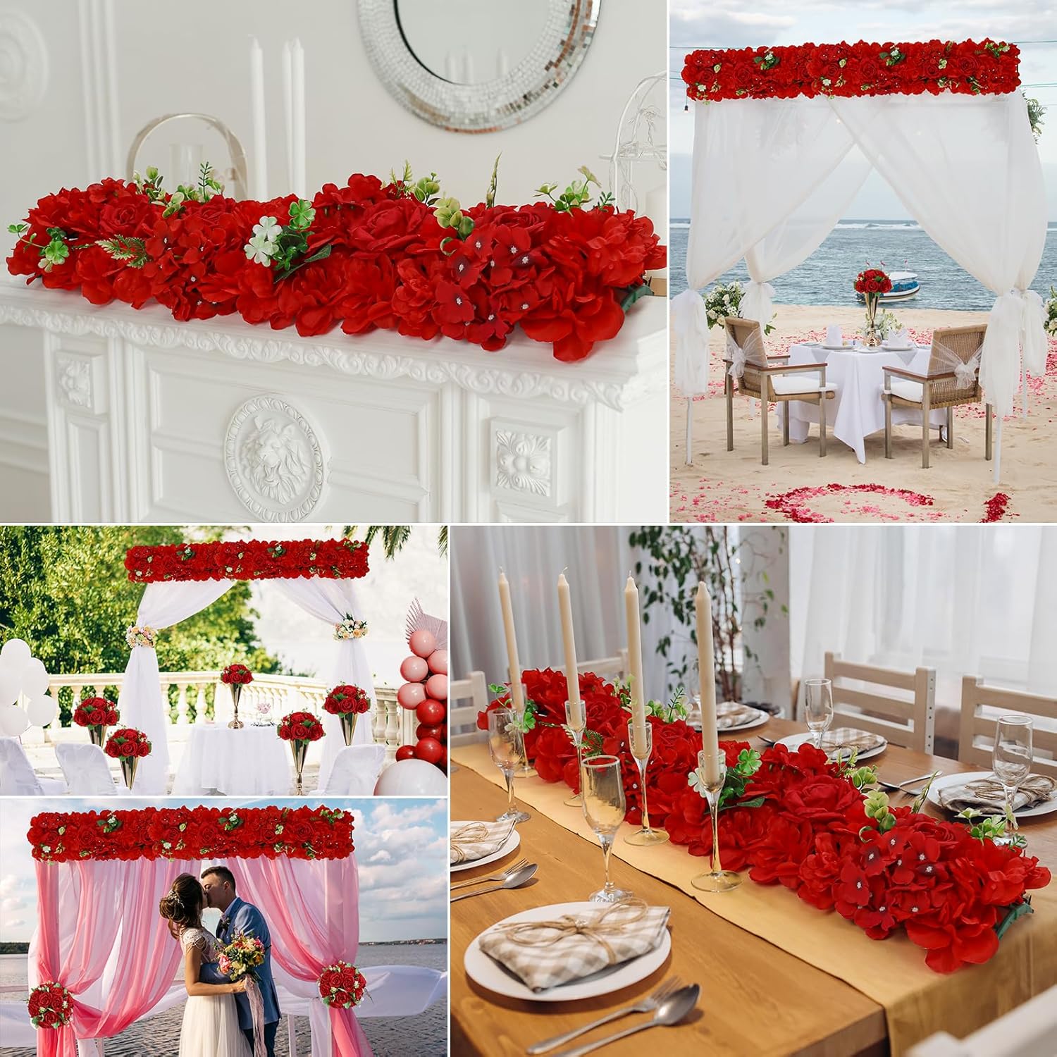 Wedding Arch Artificial Flowers Panels 10Pack