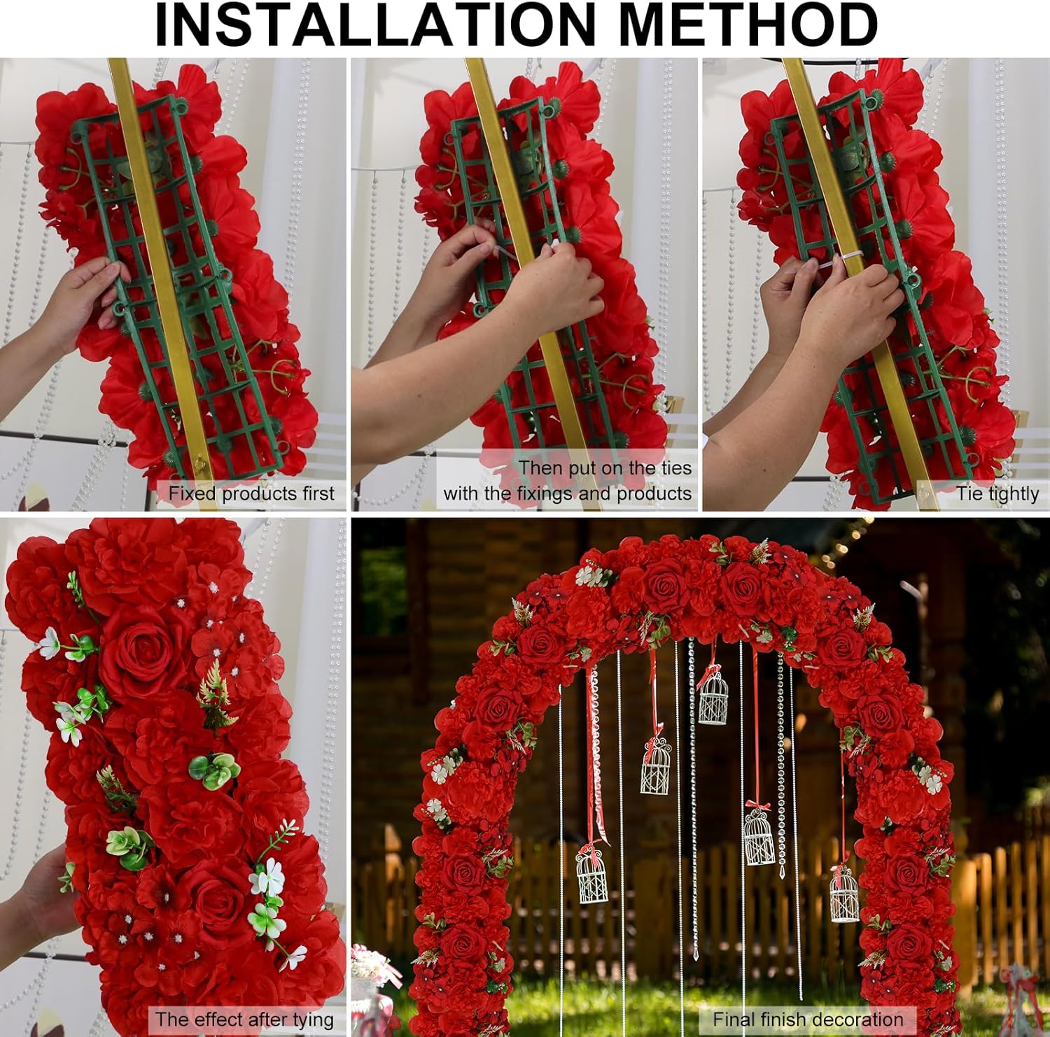 Wedding Arch Artificial Flowers Panels 10Pack