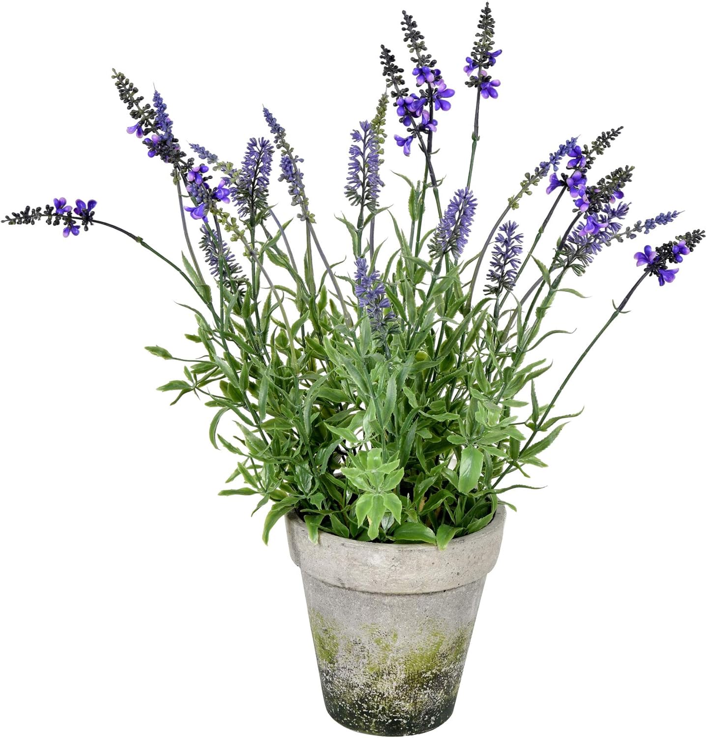 Vickerman 20 Inch Artificial Lavender Cement Pot Decor