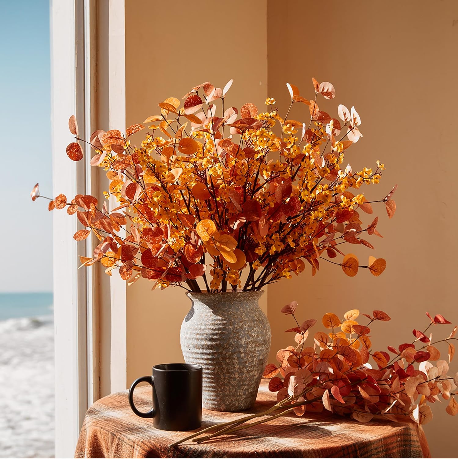 Annas Whimsy 8 Pcs Artificial Fall Plants and Flowers