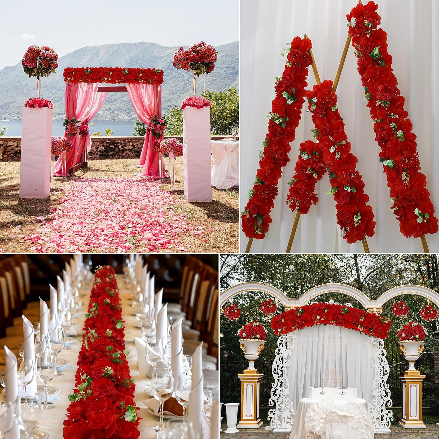 Wedding Arch Artificial Flowers Panels 10Pack