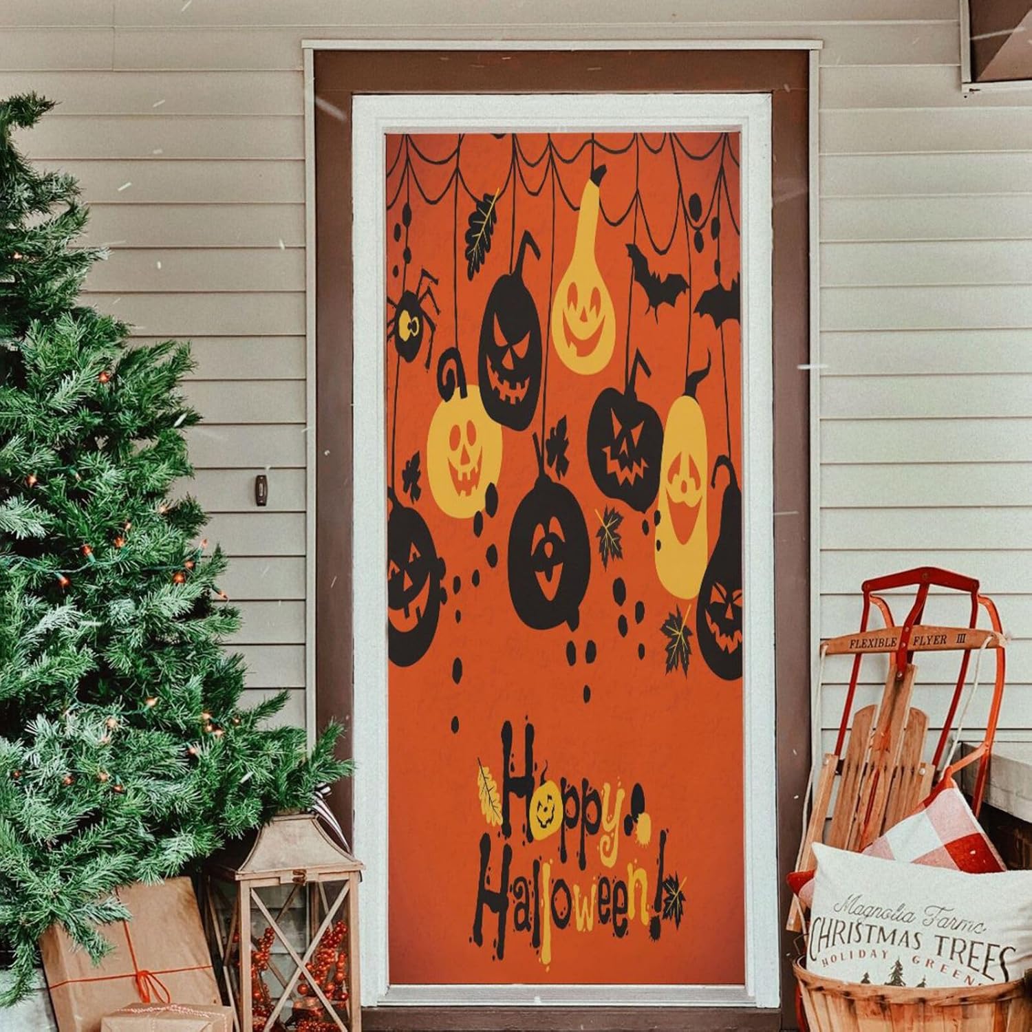 Susiyo Halloween Pumpkins Door Cover Decor