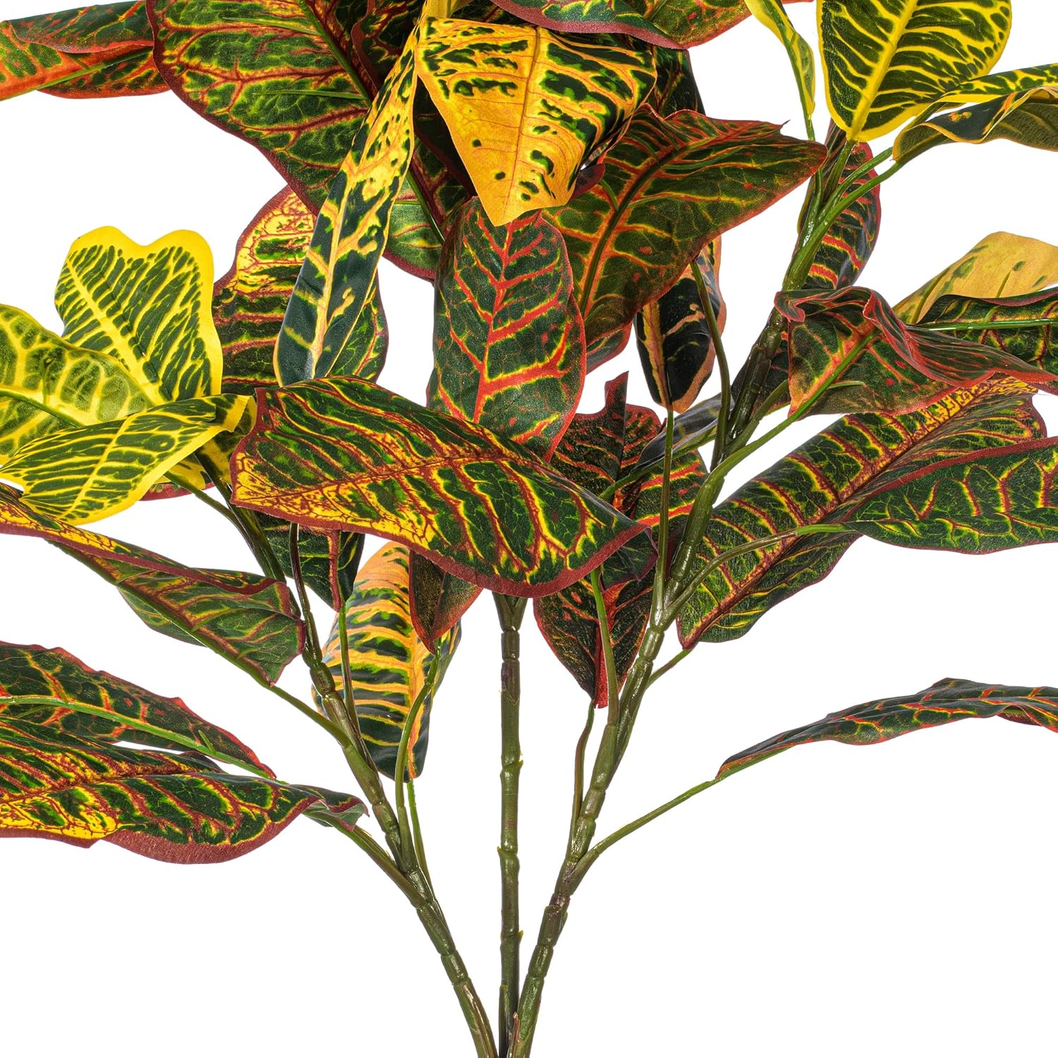 Vickerman 34 Inch Artificial Green and Orange Croton Plant