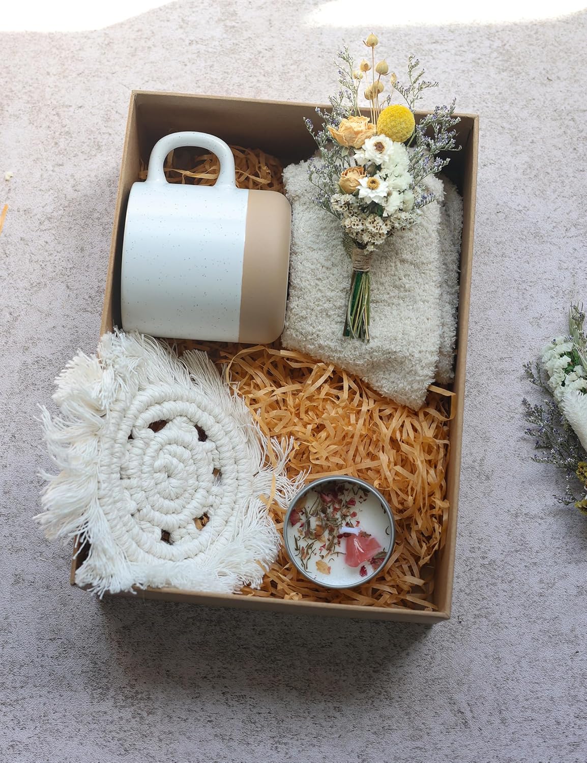 Mini Dried Flower Bouquets Pack of 6 Yellow Cake Flowers