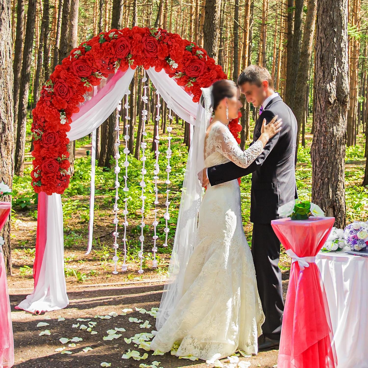 Wedding Arch Artificial Flowers Panels 10Pack