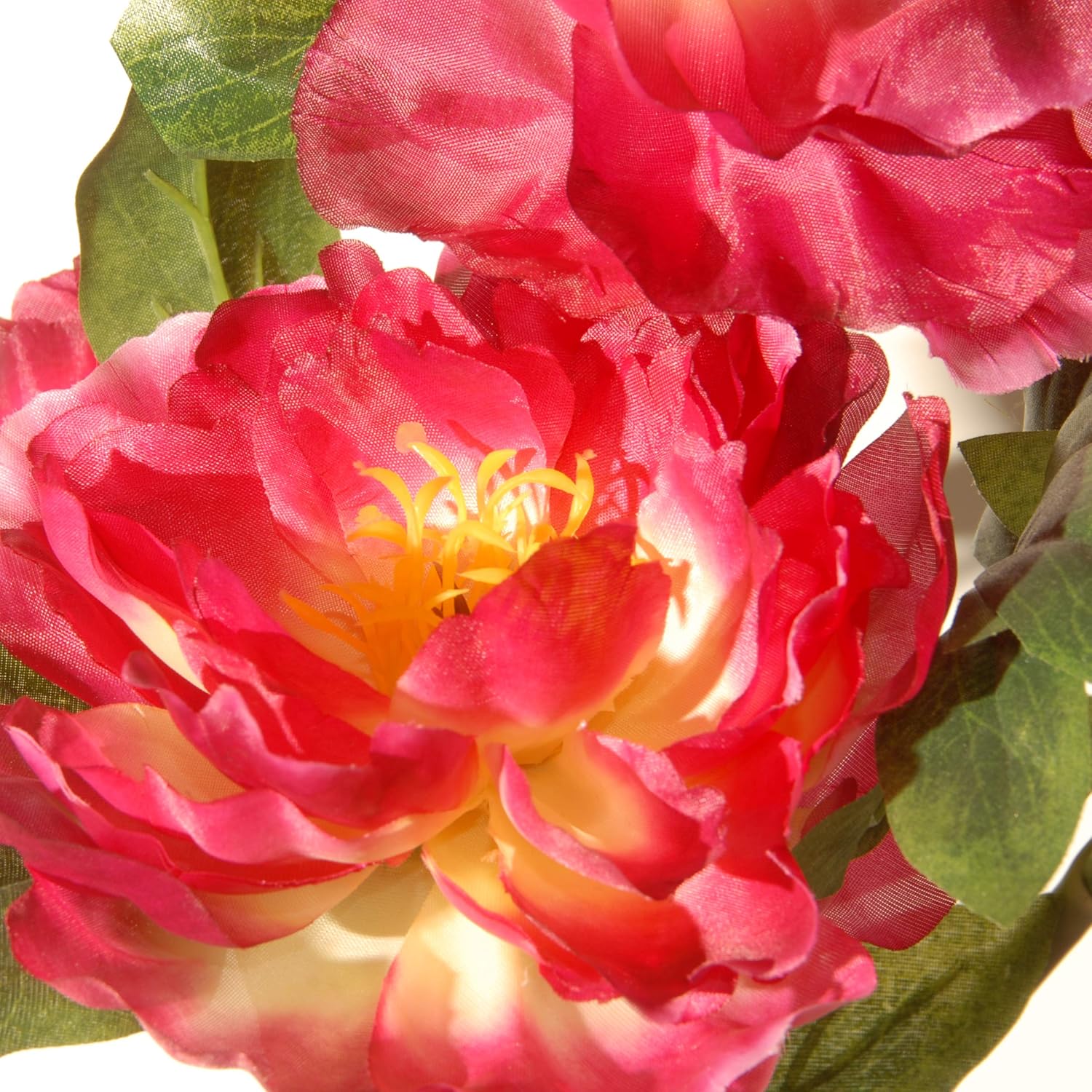 Fuchsia Peony Artificial Flowers with Ceramic Pot Base