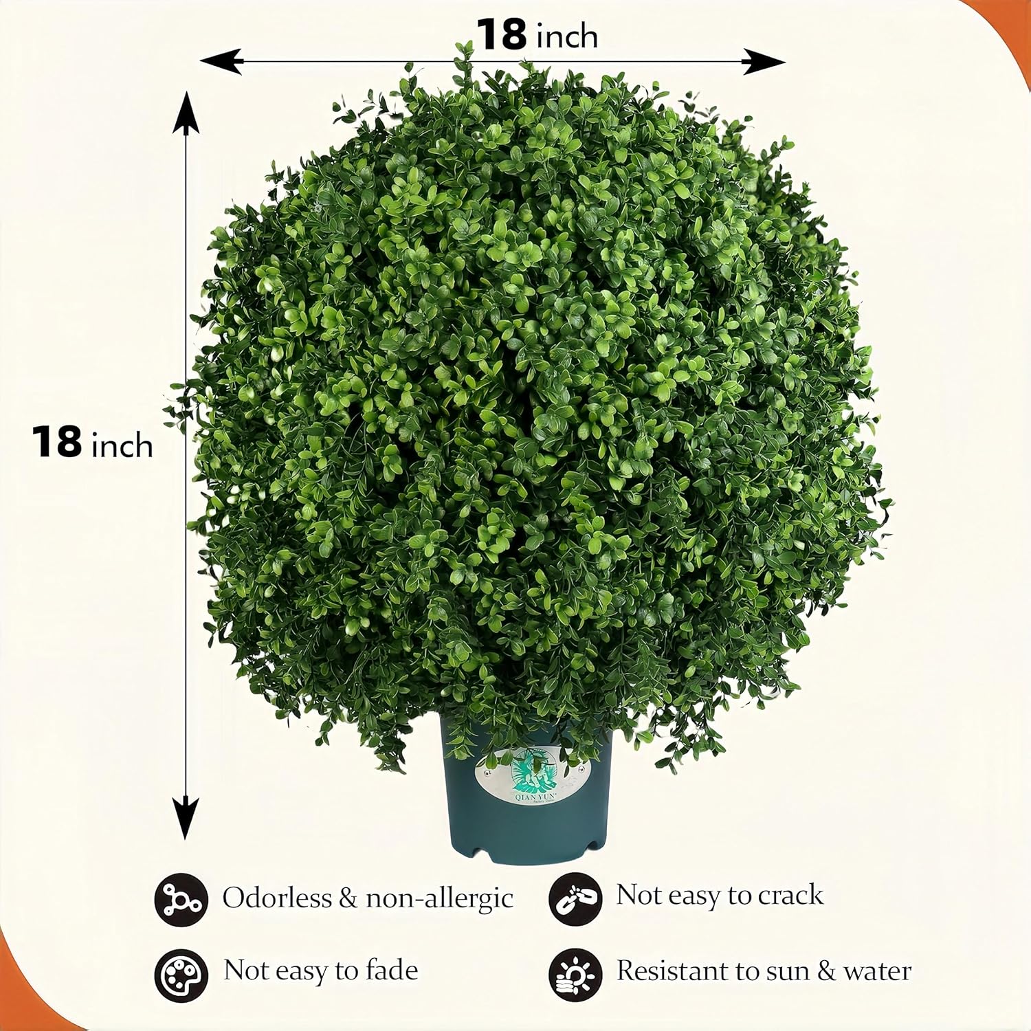 QIANYUN 18 Inch Artificial Boxwood Tree